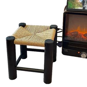 Repose-pieds ottoman moderne et portable en corde de papier et <span class=keywords><strong>bois</strong></span> DISHI pour chambre, hôpital, hôtel, entrepôt, parc, salon - Product Image 5