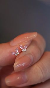 Ensemble de bijoux fins en or 18 carats Xinfly pour femmes, bracelet et boucles d'oreilles en saphir rose et blanc naturel, élégant pour les soirées - Product Image 4