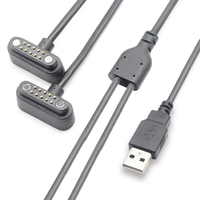 Connecteur de charge magnétique USB-A vers terminal Pogo Pin 10 broches, câble magnétique Pogo Pin, prix usine