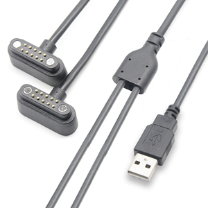 Connecteur de charge magnétique USB-A vers terminal Pogo Pin <span class=keywords><strong>10</strong></span> broches, câble magnétique Pogo Pin, prix usine - Product Image 5