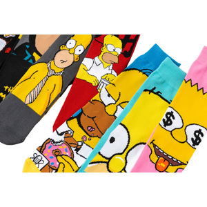 WZ134 <span class=keywords><strong>Chaussettes</strong></span> tube en coton quatre saisons pour hommes Simpson European American Cartoon Tides <span class=keywords><strong>Chaussettes</strong></span> transfrontalières pour hommes - Product Image 2