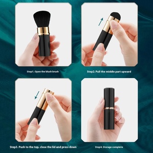 <span class=keywords><strong>Brocha</strong></span> de Maquillaje de Viaje Multifuncional, Retráctil, de Pelo Sintético, con Mango de Metal, Nueva <span class=keywords><strong>Brocha</strong></span> <span class=keywords><strong>para</strong></span> Polvos Sueltos y Colorete, Herramienta Facial - Product Image 3