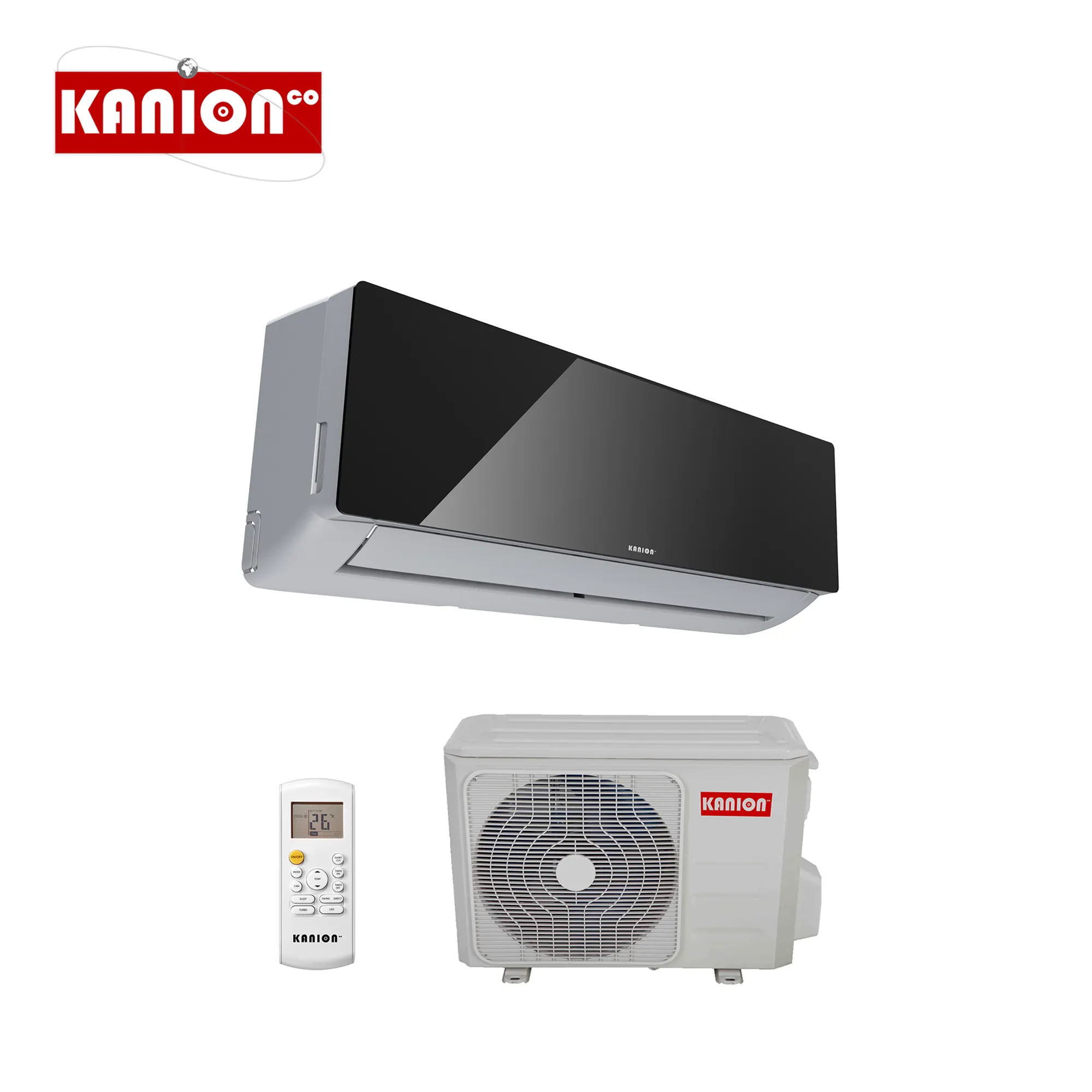 9000BTU Kanion brand new High Quality Good Price Black Panel Premium Series 50Hz Wall Split Type Air Conditioner Cooling only