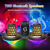 Enceinte flottante pour piscine, enceintes Bluetooth pour piscine avec lumière LED effet flamme et lumière RVB, enceintes Bluetooth étanches IP68 pour piscine
