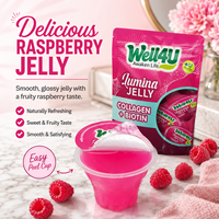 Délicieuses collations de gelée de collagène au goût framboise et hibiscus, pudding aux fruits sucré