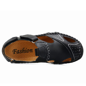 Sandales pour enfants, chaussures de randonnée et de plage, en cuir microfibre, à enfiler, basses, avec fermeture auto-agrippante, faites à la main, à bout couvert - Product Image 2