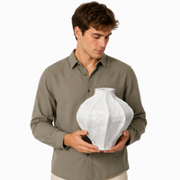 Vase en céramique transparente de grande taille, style Art déco, avec glaçure réactive, pour la décoration de table, à l'intérieur ou à l'extérieur, avec des fleurs