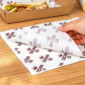 Custom Disposable Biodegradable Eco-Friendly Recyclable Food Packaging <b>Paper</b> for Chicken <b>Wrapping</b> Sandwich <b>Burger</b> Taco - Product Image 1