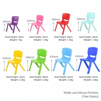 Chaise empilable Montessori pour enfants, mobilier préscolaire, en plastique PP, hauteur d'assise 24-45 cm, pour crèche, maternelle, garderie