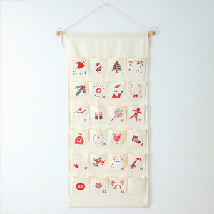 Décoration murale personnalisée <span class=keywords><strong>en</strong></span> toile pour compte à rebours de Noël avec sac de rangement, décoration festive pour les fêtes - Product Image 3
