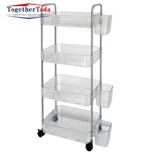 Chariots de rangement mobiles en acrylique transparent, durables et abordables, pour snacks, cosmétiques et livres, pour chariots à roulettes - Product Image 2