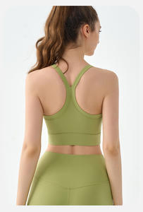 Logotipo personalizado de alta resistencia deportes de las mujeres a prueba de golpes Fix acolchado cuello redondo soporte Yoga <span class=keywords><strong>TopSports</strong></span> Bra Fitness chaleco - Product Image 3