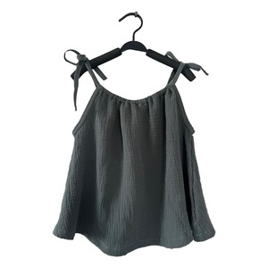 Autunno grazioso stile occidentale 100% cotone <span class=keywords><strong>mussola</strong></span> <span class=keywords><strong>camicia</strong></span> da bambino senza maniche con abiti da festa brevi e dolci - Product Image 5