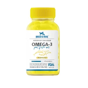 Suppléments pour chiens Omega-3 Huile de poisson pour chien Huile de saumon Soutien du système immunitaire pour chien Capsules molles d'huile de poisson