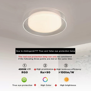 Modern Round <b>Ceiling</b> <b>Light</b> Carbon Steel & Acrylic Flush Mount <b>LED</b> <b>Light</b> Fixture <b>Dimmable</b> & Energy Saving for Living Room Bedroom - Product Image 4