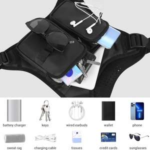 Mochila de tela Oxford sólida, mochila deportiva para correr con puerto para auriculares, mochila táctica para ciclismo al aire libre, mochila de pecho - Product Image 4