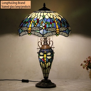 Lámpara de Mesa Tiffany Dragonfly de 16 Pulgadas de LongHuiJing, Lámpara de Vidrio con Diseño de Libélula, Estilo Moderno, para Decoración de Hotel, Lámpara de Escritorio - Product Image 2