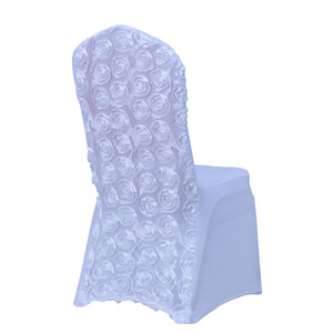 Rosette <span class=keywords><strong>Flower</strong></span> <span class=keywords><strong>Chair</strong></span> Cover Spandex Fancy Christmas Rose Bordar Cadeira Cover Universal Hotel Banquete Decoração Do Partido - Product Image 6