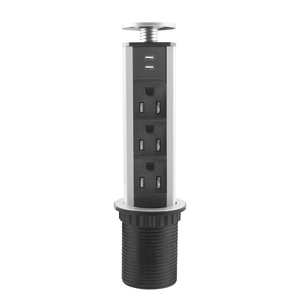 3-Outlet Pull Pop-up presa da tavolo <span class=keywords><strong>2</strong></span> uscite <span class=keywords><strong>USB</strong></span> 16A corrente nominale estensione portatile per EU UK AU US - Product Image 1