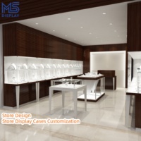 Vitrine de présentation de bijoux LED sur mesure au design créatif pour magasin de bijoux en centre commercial