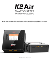 Cargador inteligente de doble canal ISDT Ester K2 Air AC/DC de 500W*2 20A con control por aplicación para modelos RC de aviones FPV LiPo LiHV de 1-6S