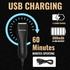 CLIPCLEAN elektrikli kasık ve vücut saç düzeltici seramik bıçaklar ile USB şarj edilebilir yıkanabilir erkekler için - Product Image 6