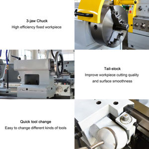 Máquina de torno de cama de espacio grande y resistente, máquina de torno Manual de torneado Torno para acero - Product Image 2