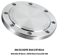 Bride borgne ASME B16.5 Classe 300 en acier inoxydable 304 forgé à chaud, embout cego DN150-DN600, bouchon de tuyauterie OEM/ODM personnalisé