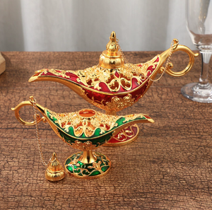 Lampes <span class=keywords><strong>Aladin</strong></span> Magic Genie Cone creux Or Décoration arabe Lampe <span class=keywords><strong>Aladin</strong></span> Brûleur d'encens Décoration intérieure Métal Artisanat Cadeau - Product Image 4