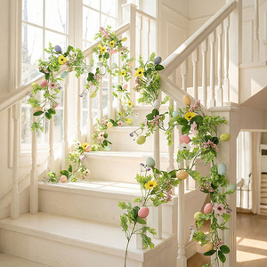 Guirlande de plantes artificielles en rotin 'Listening To The Spring' pour décoration de table de mariage intérieure, 200 cm - Product Image 4