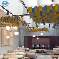 Panneau acoustique de haute qualité en fibre de polyester 100% pour l'insonorisation des plafonds, adapté aux projets d'hôtels et de bureaux