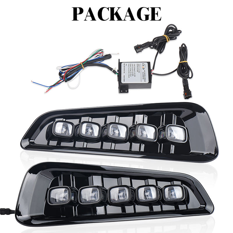 OVOVS 12V Daytime Running Lights Yellow Turn Signal Fog Lamp LED DRL ...