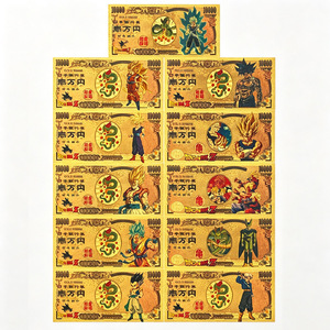 Carte de collection Anime japonais <span class=keywords><strong>Dragon</strong></span> Z en feuille d'or, billet de 10 000 Yens, 11 designs, cadeau manga - Product Image 1