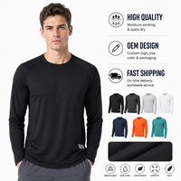 Maglietta a Maniche Lunghe Personalizzata con Logo OEM, Asciugatura Rapida, Traspirante, Aderente per Corsa, Palestra, Allenamento, Abbigliamento Sportivo