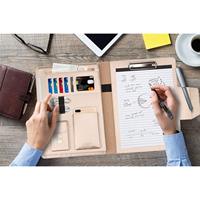 Carpeta Portadocumentos A4 de Cuero PU con Clip, Estilo Mármol, para Grabado en Relieve