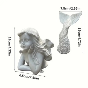 Witt sirena decorazione statua ornamenti giardino arte resina all'aperto ornamenti e giardino prato decorazioni - Product Image 5