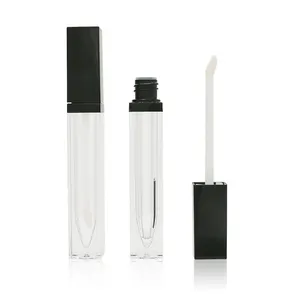 Empty Square 5.5Ml ลิปกลอส/Plumper/น้ำมันล้างหลอด/ภาชนะ/ขวด Wands และรูปหัวใจแปรง