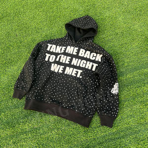 Sweat à capuche personnalisé épais 500 g/m² avec strass, sweat-shirt à capuche avec logo imprimé surdimensionné - Product Image 3