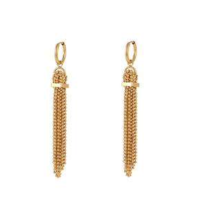 Pendientes YF8066 con Flecos de Cuentas, Estilo Exagerado, Chapados en Oro de 18k, de Acero Inoxidable Impermeable, para Fiesta - Product Image 5