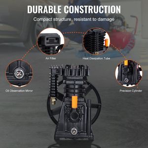 Tête de pompe à piston bicylindre 3HP 5.8CFM Pompe de compresseur d'air 90PSI pour usage industriel - Product Image 5