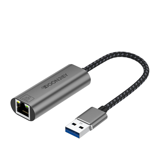Portable USB 3.0 RJ45 LAN Network Dongle Aluminum 2.5G Ethernet Adapter with DC Output Compatible for Desktop & Laptop