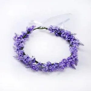New Lavender Flower Crown Headband For Wedding Bridal Party Festival