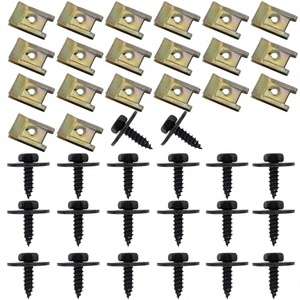Vis de fixation de capot moteur, écrous métalliques et rondelles pour châssis de pièces automobiles Jiechuang pour BMW E46 E90 E92, 40 pièces - Product Image 1