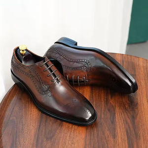 New Men's <b>Leather</b> Uppers British Business Formal Office Casual Slip-On Oxford <b>Shoes</b> Fashionable Trendy - Product Image 2