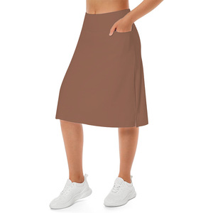 Rok Golf Tenis Wanita Grosir Ukuran Besar Dengan Saku Samping Pinggang Tinggi Kasual Sederhana OEM Rok Panjang Wanita - Product Image 4