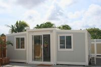 Maison modulaire extensible à 2 chambres en conteneur avec design moderne, isolation phonique et thermique, certifiée CE