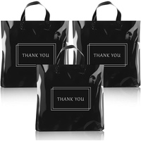 Sacs réutilisables en plastique tpe Hdpe Poly écologique personnalisés pour épicerie, sacs en plastique noir de remerciement avec Logo imprimé