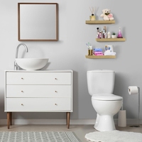 Plateaux de rangement flottants en pin [Rustique/Moderne] avec logo personnalisé/en gros, ensemble mural [3/6] en acier inoxydable pour chambre et salon