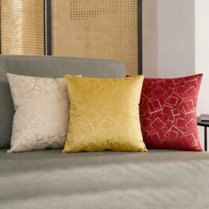 Housse de <span class=keywords><strong>coussin</strong></span> carrée en velours gaufré style nordique, géométrique, de luxe léger, en velours hollandais haut de gamme pour salon - Product Image 2