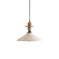 Lampe suspendue en travertin, forme conique, douille E27, lampe décorative pour salon, café